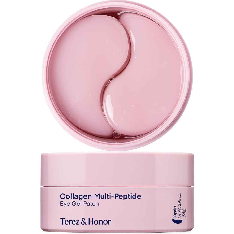 Terez & Honor Dark Peptide Collagen Under Eye Patches: Hydrogel Mask For Puffy Eyes Circles Wrinkles Undereye Bags Fine Lines & Smile Lines - Korean Skin Care