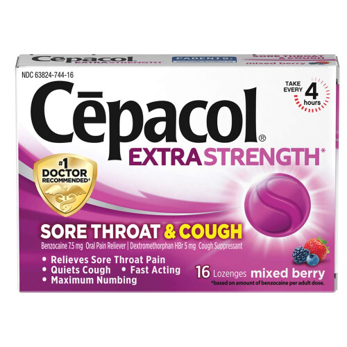 Cepacol Maximal Strength Hals- och hostdroppstabletter blandade br 16 Count