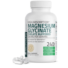 Bronson Magnesiumglycinat 200 mg pro Portion Chelatisiert f r hohe Absorption Sanft zum Magen Gentechnikfrei 240 vegetarische Kapseln