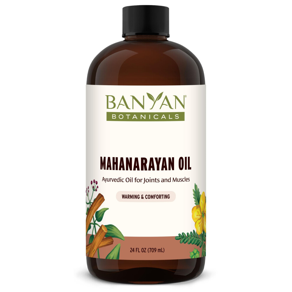 Banyan Botanicals Mahanarayan Oil - 99% Organic Ayurvedic Massage Oil - Penetrating Herbal Oil Used To Warm Comfort And Soothe Joints And Muscl