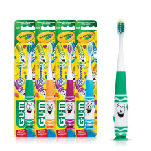 GUM Crayola Pip-Squeaks detsk zubn kartcek pro batolata s mekkmi tetinami 3 roky star + prsavka zkladna 1ct (4ks)