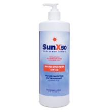 CoreTex Sun X 50 SPF Broad Spectrum Sunscreen Lotion - 32oz Bottle of Paraben Oxybenzone Octinoxate & Oil Free Sunscreen - No White Cast and W