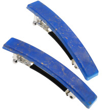 Camila Paris CP3042 Fermaglio per Capelli Francese, Set di 2 Clip Blu con Chiusura in Metallo