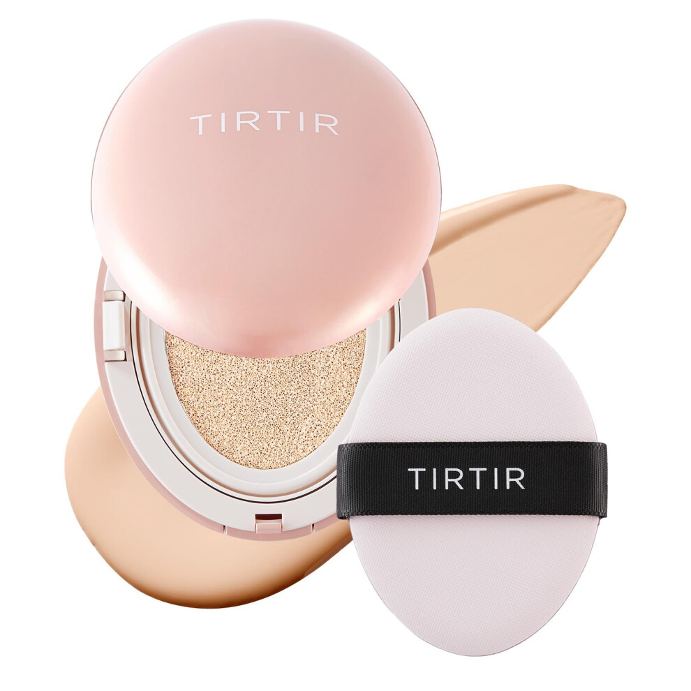 Tirtir Pink Mask Fit All Cover Cushion Foundation | High Coverage Velvety Matte Finish Lightweight Flawless Corrects Redness Korean Cushion (#13