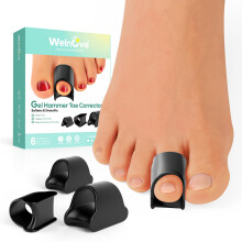 Welnove Hammertoe Corrector - 6 Pack Toe Splints - Soft Gel Toe Straighteners - Realign Bent Curled Crooked Claw Hammer Toes - Toe Corrector