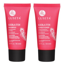 Luseta Keratin Shampoo and Conditioner Smooth and Hydrate Dry Damaged Hair Great for Color Treated Hair Sulfate Free and Gluten Free1.01 Fl Oz?2