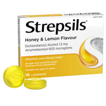 Strepsils halstabletter Lugnande honung och citron 16-pack
