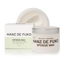 Hanz de Fuko Sponge -Wax - Premium Mens Hair Styling Wax met middelgrote houd en semi -matte afwerking - 2oz