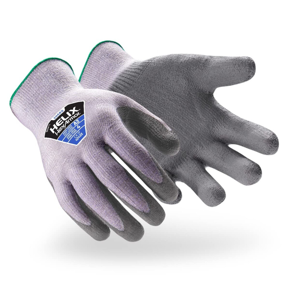 Photos - Safety Equipment HexArmor Cut-Resistant Polyurethane Palm Grip Work Gloves | Helix 2068X | XX-Large 2068X-XXL (11)