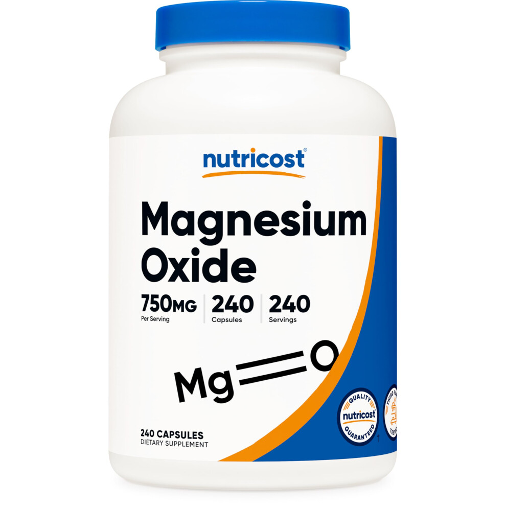 Nutricost Magnesium Oxide 750Mg 240 Capsules - 420Mg Of Magnesium Non-Gmo Gluten Free