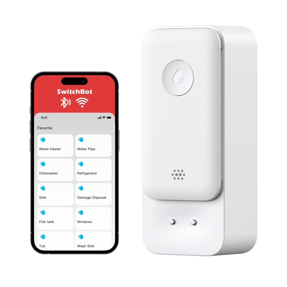 Switchbot Wifi Water Sensor Smart Water Leak Detector 100Db Adjustable Alerts & App Alerts Ip67 Waterproof Wireless Detector For Kitchen Bat 810150540437
