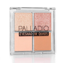 Palladio Lidschatten-Quads, samtig, pigmentiert, mischbar, matte, metallische und schimmernde Finishes, cremige Formel, Vier-Wege-Quad-Lidschatten-Pa