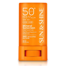 Sun & Shine clear Crema solare STICK all'ossido di zinco minerale SPF 50+ Crema solare viso Stick | Vegan Reef sicuro | pelle sensibile Protezion