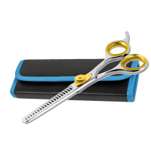 SHARF Gold Touch Barber 5.75 Inch 20-Tooth Professional Thinning Shears 440c Japanese Stainless Steel Barber Scissors For Men and Women