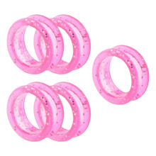 5Pcs Pink Silicone Scissors Finger Rings Grips Grooming Shear Thumb Inserts Finger Protector Ring for Barber Hair Cutting Scissors Pet Shears Hai
