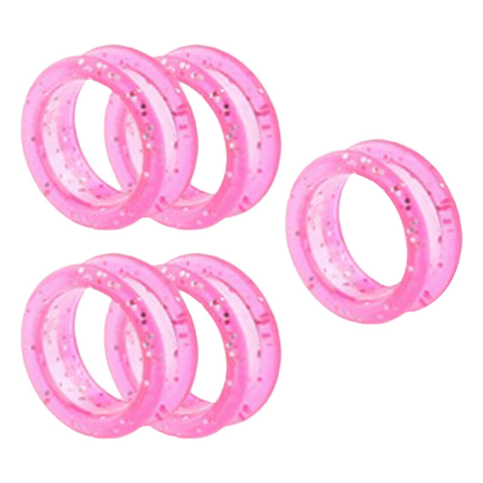 Dpwoum Pink 5Pcs Silicone Scissors Finger Rings Grips Grooming Shear Thumb Inserts Finger Protector Ring For Barber Hair Cutting Scissors Pet Shears Hai