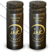 Blk Permanent Black Brow Mapping String [2 X 100 Ft Flasker - 60 m] Pre-Inked String til Permanent Makeup og Microblading Supplies jenbryn Mapp