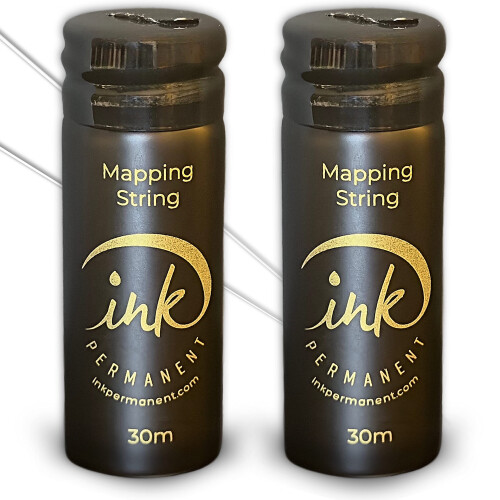 Blk Permanent Black Brow Mapping String [2 X 100 Ft Flasker - 60 m] Pre-Inked String til Permanent Makeup og Microblading Supplies jenbryn Mapp
