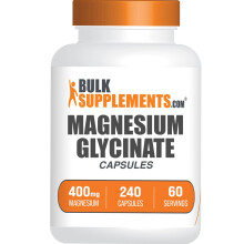 BulkSupplements.com Magnesiumglycinat-Kapseln Magnesiumprparat Magnesiumglycinat 400 mg Glutenfrei 4 Kapseln pro Portion 240 Kapseln