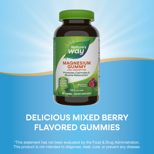 Nature's Way, Magnesium Gummis, Gemischte Beeren, 100 mg, 90 Gummis 2