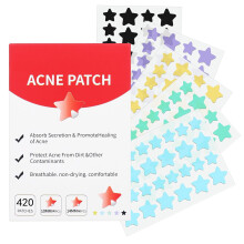 Bumsplastre til ansigt Cute Star Zit Covers Stjerner Hydrokolloid acneplaster til f?lsom hud med tetr? salicylsyre og cicadeolie (10 mm&12 mm) 42