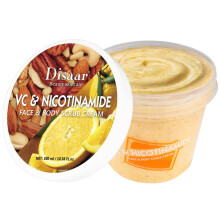 DISAAR BEAUTY Creme Esfoliante para Pele Corporal Rosto Pescoo VC Nicotinamida Remove Clulas Mortas 300ml/10.58fl.oz