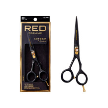 Red by Kiss Premium Artisan Professional Hair Shears Ice Tempered Japanese Stainless Steel Scissors Sharp Blades for Precise Cutting Ergonomic