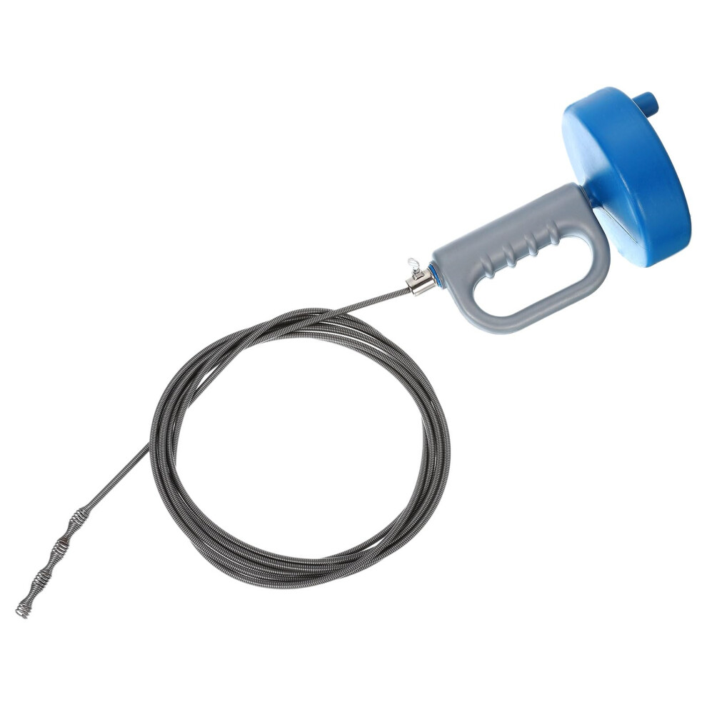 13.1Feet Plumbing Snake Auger, Drain Auger With Drill Adapter, Sink Unclogger Drain Cleaner Tool For Kitchen Tub Shower Drain, Blue 940534663091