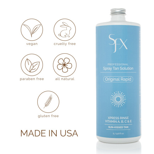 SunFX Rapid - All Natural Rapid Rinse Spray Tanning Solution | (1L/33,8 fl oz MIDT SOMMER) 2