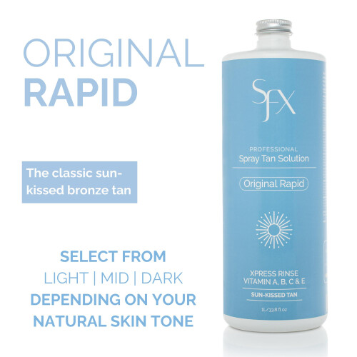 SunFX Rapid - All Natural Rapid Rinse Spray Tanning Solution | (1L/33,8 fl oz MIDT SOMMER) 1