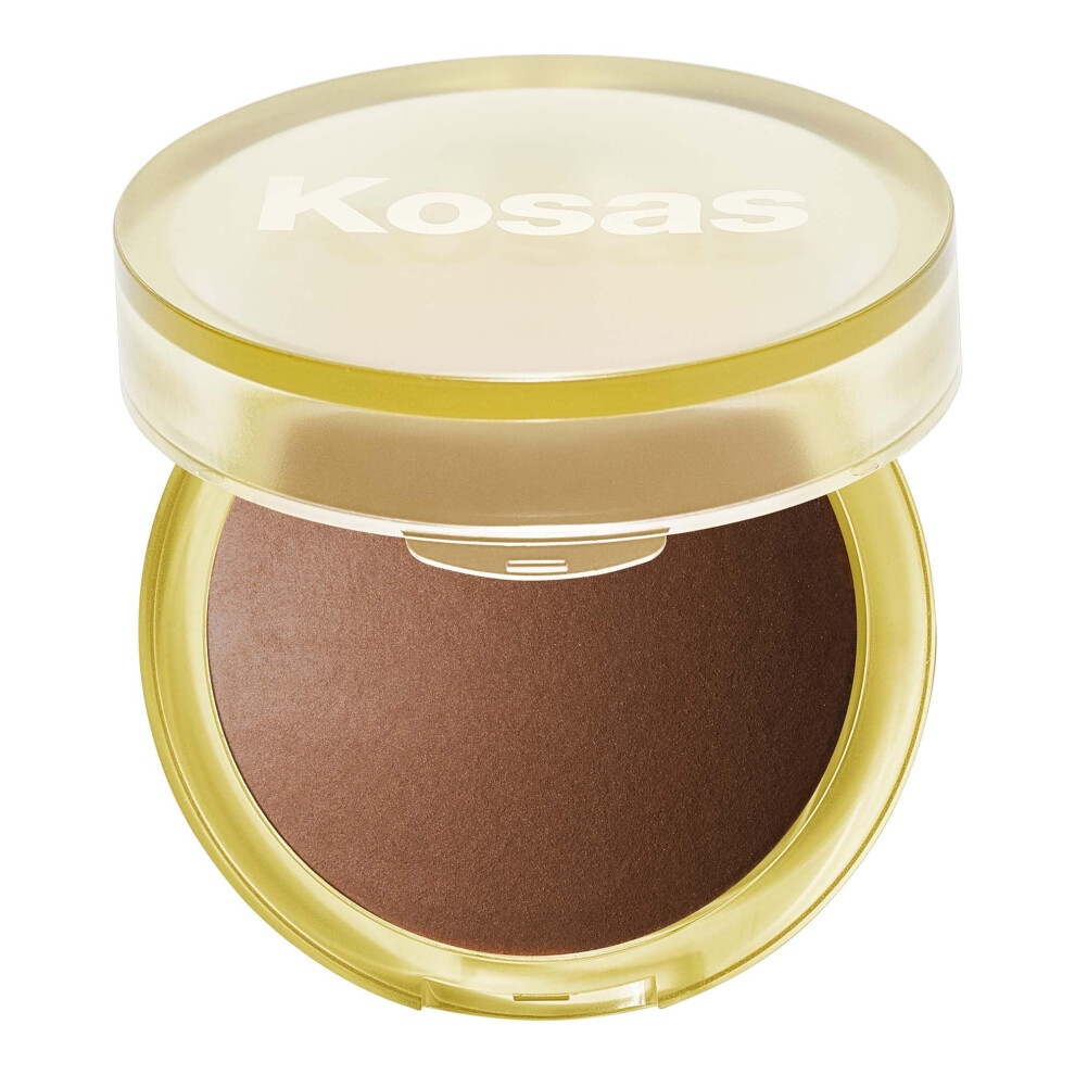 Kosas Sun Show Glowy Warmth Baked Bronzer - Contouring Powder For Cheekbones Nose & Jawline - Enriched With Concentrated Fatty Acids - Talc-Free