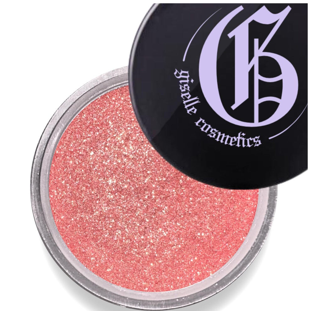 Giselle Cosmetics Orange,Gold Coral Gold Loose Mineral Eye Shadow - Organic Talc-Free Shimmer & Glitter Eye Makeup - Sparkly Iridescent Eyeshadow Palette
