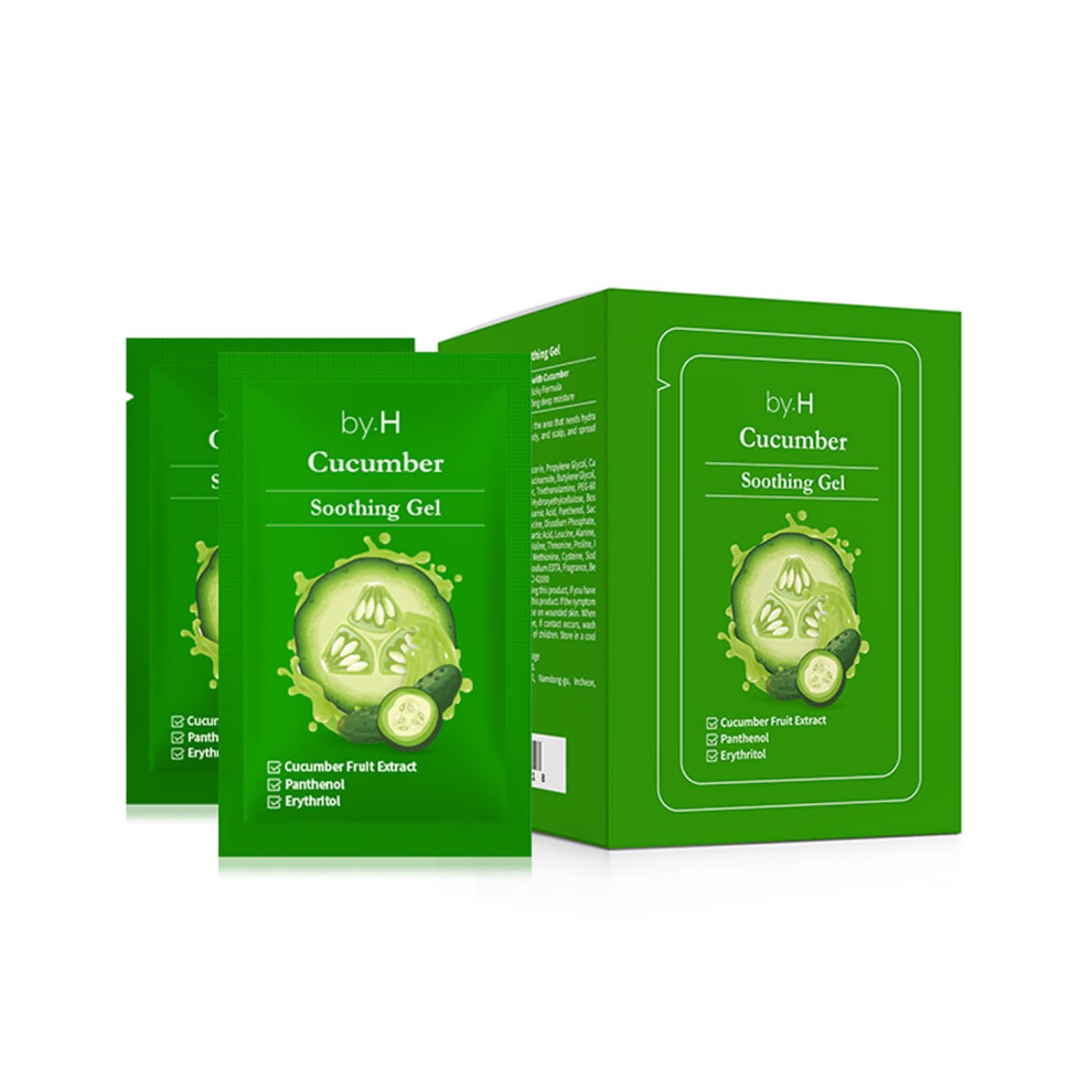 by.H Cucumber Soothing Gel (30 PCS) - Cooling Gel with Cucumber Extract for Instant Hydration and Soothing Relief | Non-Sticky Formula for Sensit-image-OPC-PHXS7HD-NEW