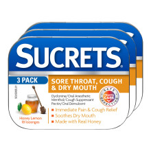 Sucrets ont i halsen och hosta lozenges honung citron 18 rkning (3 pack)