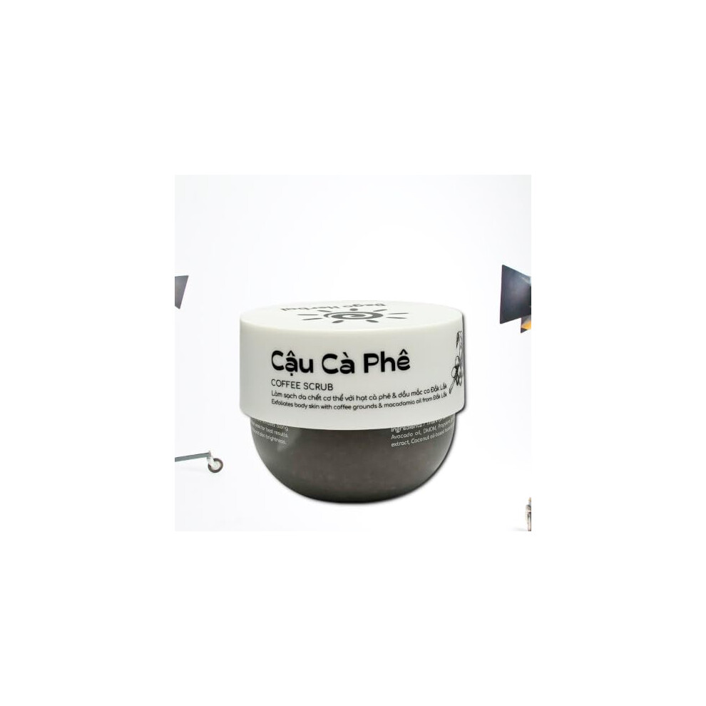 Kawowy Peeling Do Ciala Z Olejkiem Z Dojrzalej Kawy Makadamia Dak Lak, Sola Himalajska, Aloesem I Olejkiem Eterycznym Z Rzowego Grejpfruta - Zlu-image