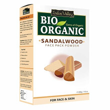 INDUS VALLEY Bio Organic Sandalwood Face Pack Powder Santalum Album Chandan Powder for Face and Skin Care (Face Glowing & Tan Removal Face Pack