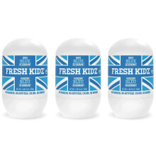 Fresh Kidz Roll On Deodorant for Kids and Teens - Baking Soda and Aluminum-free 24 Hour Protection for Sensitive Skin - Boys "Blue" 1.86 fl.oz. (3 Pac