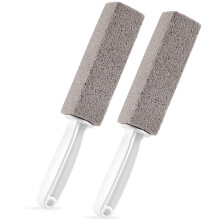 Pedra-pomes de 2 pacotes para limpeza de tigela com cabo de limpeza remove anis de gua dura, acmulo de clcio e ferrugem para limpeza de banhe