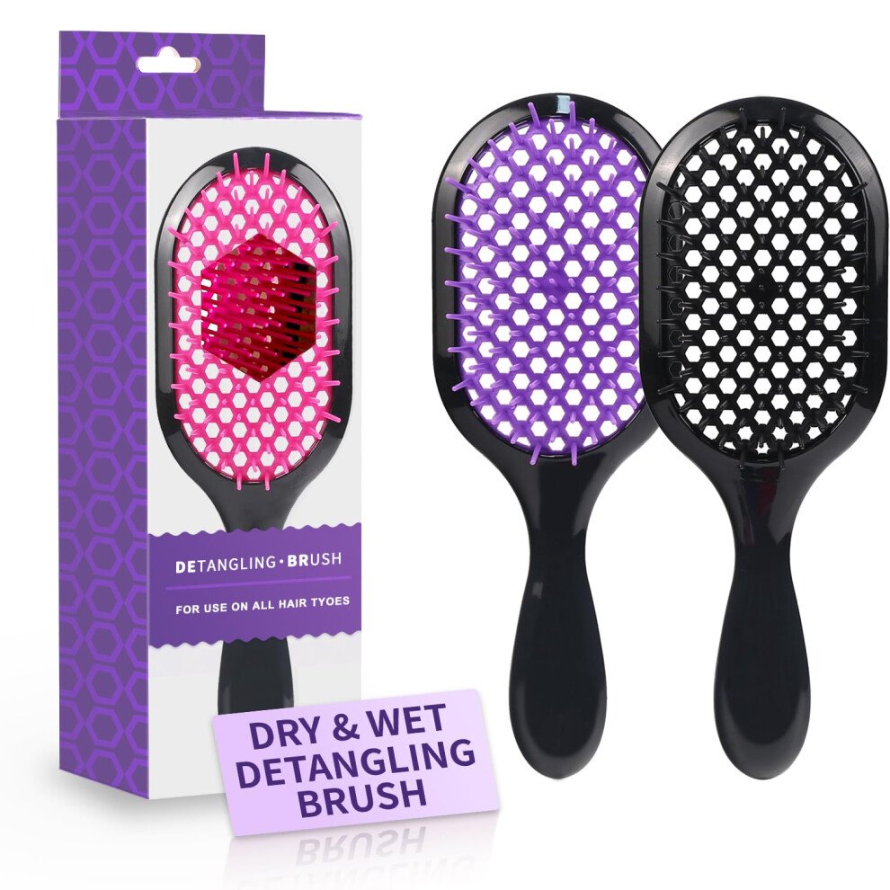 Mejglrc Unisex Light Detangling Brush 2 Pack Detangler Brush Gentle & Effective Detangling On Wet Or Dry Fragile Hair Types Ultra- Detangling Brsuh Ventilated