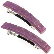 Camila Paris CP3039 Franse Haarspeld voor Meisjes, Set van 2 Paarse Rubber Coating Metalen Klem Haarclips