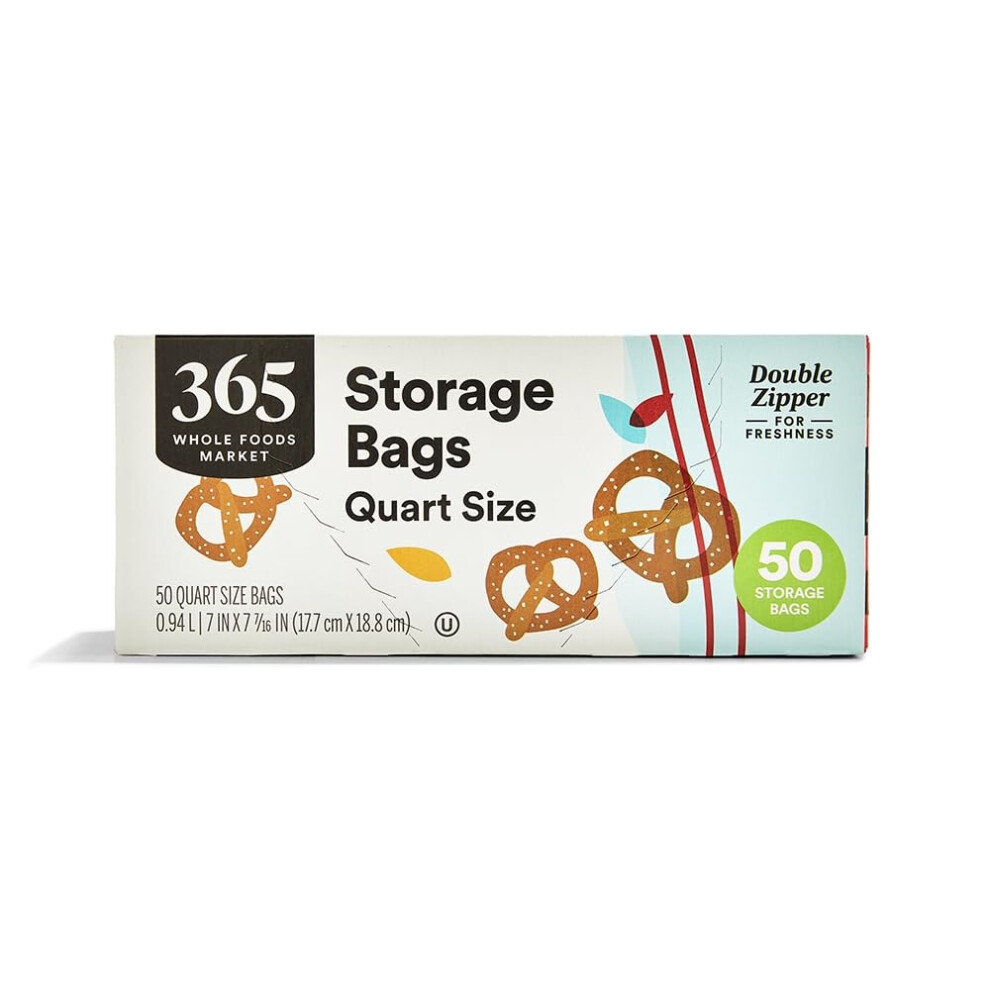 365 By Whole Foods Market Sac Storage Double Zipper Quart 50 Count