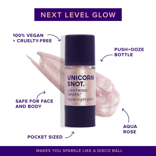 Unicorn Snot Liquid Highlighter Lightning Drops: Maquiagem iluminadora edificvel para rosto e corpo - Sobrancelhas clavculas e mas do rosto - 2