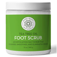 Tea Tree Olie Voetscrub, 12 ounces - Reinigt en Exfolieert - Aanpak van Voetgeur - Geweldig voor Atleten - door Pure Body Naturals