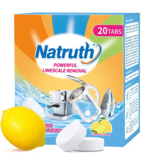 NATRUTH 20 Packungen leistungsstarke Kalkentfernung, effiziente Wasserflaschen-Reinigungstabletten, geruchsfrei, Wasserkocher- und Kaffeetassen-Reini