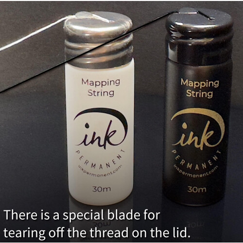 Ink Permanent Black Brow Mapping String [100 Ft Bottles - 30 m] Pre-inked Mapping String til Permanent Makeup og Microblading Supplies | Brow Map 1