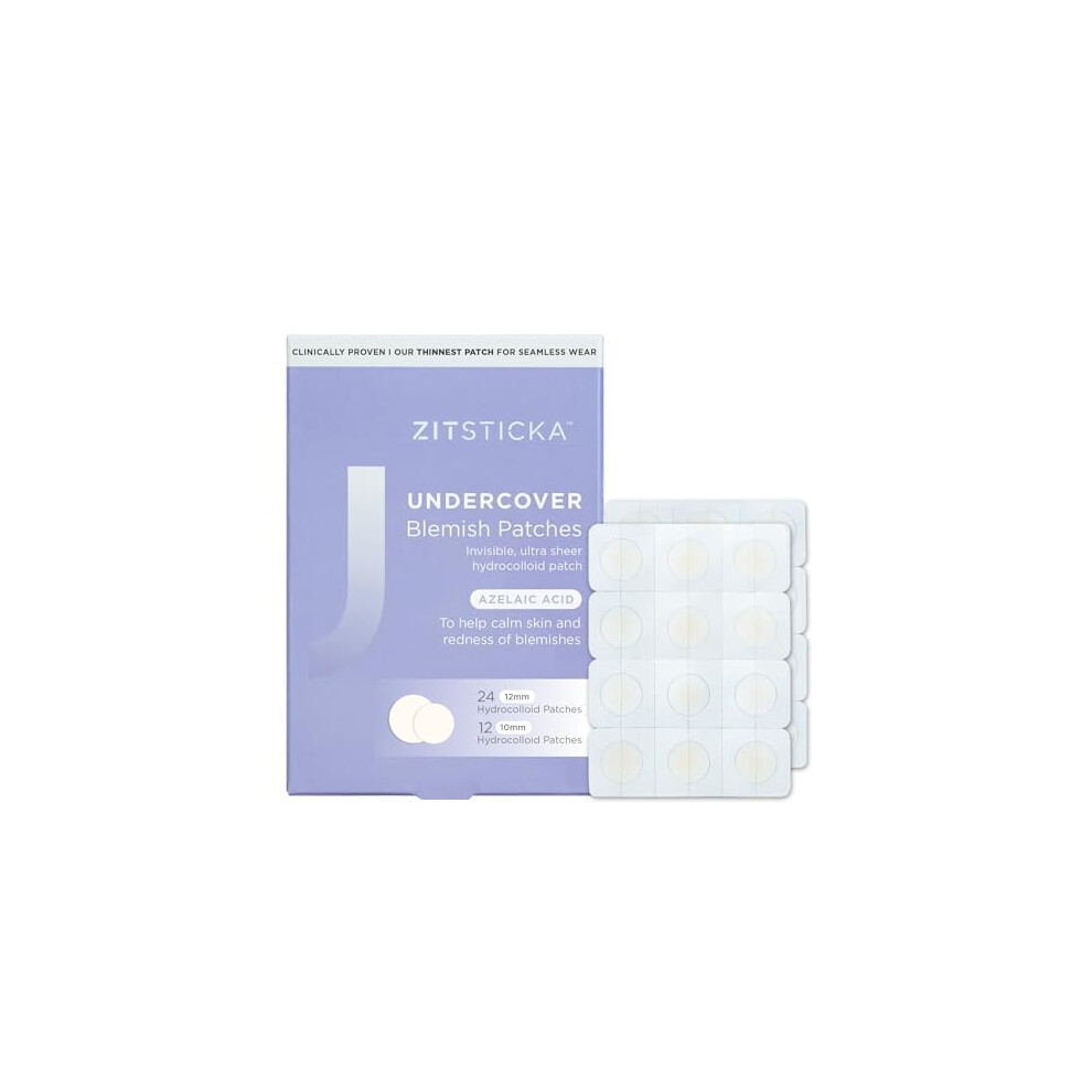 Zitsticka Invisible Ultra-Sheer Hydrocolloid Patches | Undercover Blemish Patches To Help Calm Skin And Redness Of Blemishes | Zit Patch And Pim