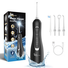 Jngoods flosser filo dentale in acqua a corda di filo d'acqua ricaricabile da 300 ml per denti IPX7 IRRIGATORO DI 4 MODE PORTATALI ARIGLIA