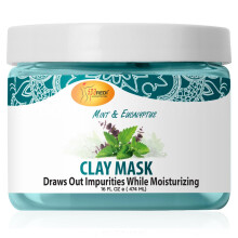 SPA REDI - Klei Masker, Munt en Eucalyptus, 16 Oz - Pedicure en Lichaam Diepe Reiniging