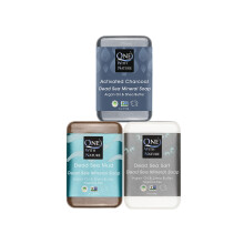 One With Nature 4oz Bar Variety 3Pk-Mud Carvo Ativado e Sabonete Mineral do Mar Morto com leo de Argan e Manteiga de Karit - Sal do Mar Morto