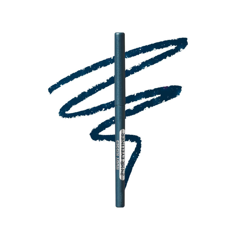 Ruby Kisses Blue Pencil Eyeliner, Retractable Eyeliner, Waterproof, Smudge-Proof Eye Makeup, High Pigmented, 24H Long Lasting Eyepencil (Rich Teal )